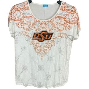 P. Michael Oklahoma State University Cowboys Tee T-Shirt White Orange